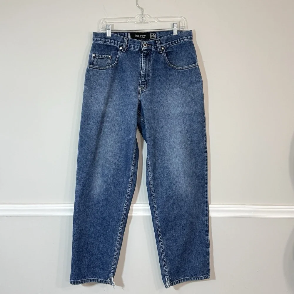 Vtg Y2K Levi's Silvertab Jeans‎ Baggy Fit Blue Denim Sz 32X32 Skater Distressed